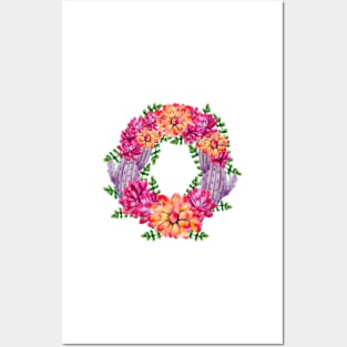 I Love Cacti and Succulents Wreath Posters and Art